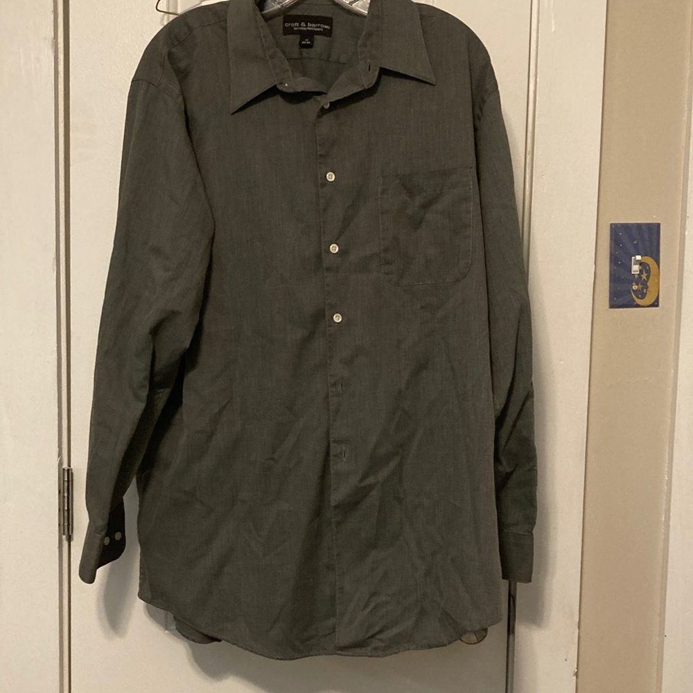 croft & barrow Gray Textured Wrinkle-Resistant Button-Up Shirt